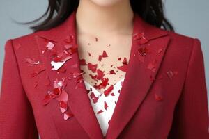 Shattered glass effect on red jacket photo