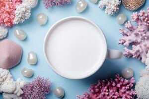 Relaxing spa day with coral and pearls photo