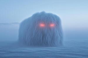 mysterious creature emerging from the fog photo