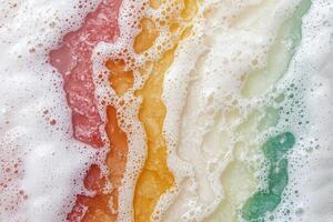 Colorful abstract background with bubbles and foam photo