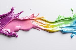 Colorful paint splashes on a white background photo