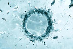Shattered glass circle abstract background photo