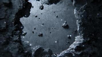 Icy surface with cracks and snow photo