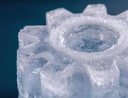 Close up of shimmering ice cubes photo