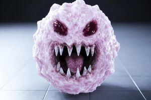 Terrifying monster with sharp teeth photo
