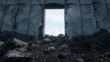 Mysterious portal in a ruined structure photo