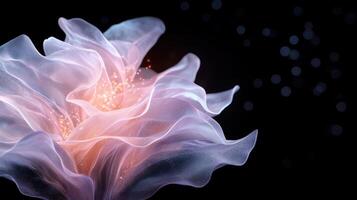 Ethereal Flower Bloom with Sparkling Lights photo