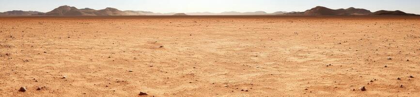 vast desert landscape with mountains in the distance photo