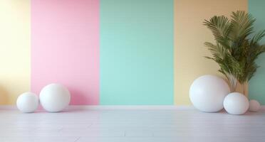 Minimalist studio background with geometric shapes photo