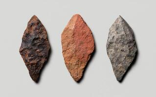 ancient stone tools on a light background photo