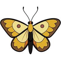 A cartoon butterfly with black and yellow wings vector