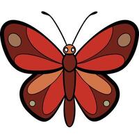 A red butterfly with black spots on its wings vector