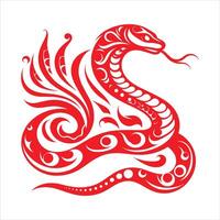 Happy Chinese New Year Snake Art for The Year of The Snake in Chinese Zodiac vector