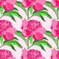 Seamless Pattern with a large bright peony vector