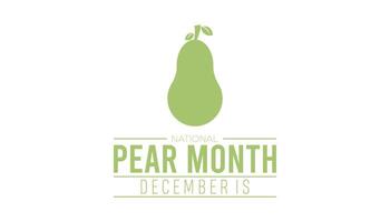National Pear Month is observed every year on December. Food and Drink Awareness concept. background, placard, banner template illustration design. vector