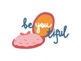 Beautiful, Girlish Pretty Design Element with Mirror abd Inspirational Quote Can Be Used For Greeting Card, Badge, Label, Invitation, Banner Illustration vector