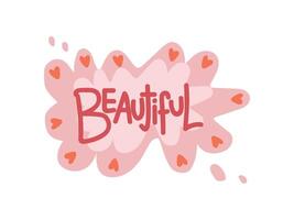 Beautiful, Girlish Pretty Design Element Can Be Used For Greeting Card, Badge, Label, Invitation, Banner Illustration vector