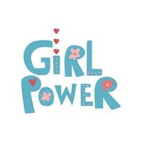 Girl Power, Design Element Can Be Used For Greeting Card, Badge, Label, Invitation, Banner Illustration vector