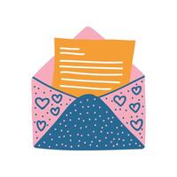 Retro Opened Mail Envelope with Letter Illustration vector