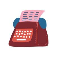 Retro Typewriter and Pink Blank Paper Sheet Illustration vector