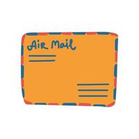 Retro Orange Mail Envelope with Address Illustration vector