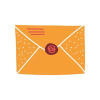 Blank Retro Mail Envelope with Seal Illustration vector