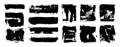 Hand drawn paint texture overlay set. Abstract painting overlay graphic element. vector
