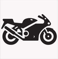 Minimalist Motorcycle Silhouette Icon on White Background vector
