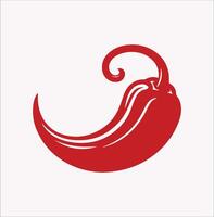 Spice Up Your Designs with a Red Chili Silhouette on White Background vector