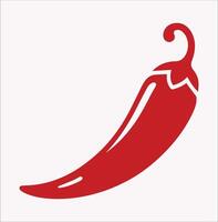 Red Chili Silhouette for Minimalist White Backgrounds vector