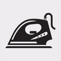 Clean and Clear Iron Icon Silhouette on White Background vector