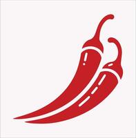 Minimalistic Red Chili Silhouette on a Pure White Background vector