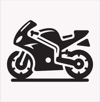 Stylish Icon of Motorcycle Silhouette on White Background vector