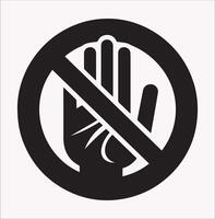 High-Resolution No Entry Hand Label with White Background vector