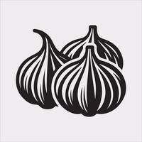 Charming Garlic Silhouette for Food-Related Projects vector