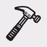 Elegant Hammer Silhouette Graphics for Commercial Use vector