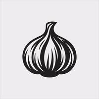 Garlic Silhouette Ideal for Food Illustrations vector