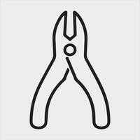 Simple Pliers Icon in Silhouette for Clean White Background vector