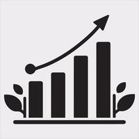 Professional Growth Bar Chart Design on Clean White Canvas vector