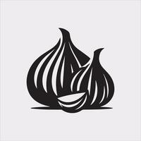 High-Quality Garlic Silhouette for Creative Use vector
