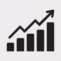 Modern Growth Bar Chart Silhouette for Financial Presentations vector
