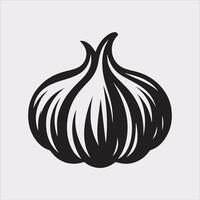 Artful Garlic Silhouette Perfect for Food Packaging vector