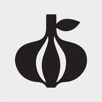 Stylish Garlic Silhouette Illustration on Clean Background vector