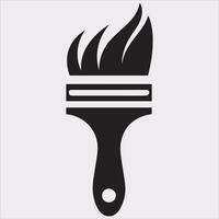 High-Quality Paintbrush Icon Silhouette for Creative Designs vector