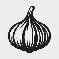 Unique Garlic Illustration Stylish Silhouette Design vector