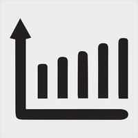 High-Quality Growth Bar Chart Silhouette on a Simple Background vector