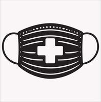 Medical Face Mask Silhouette for Minimalist Design Needs vector