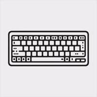 Classic Computer Keyboard Silhouette Art vector