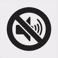 No Sound Icon in Silhouette Style for Minimalist Design vector