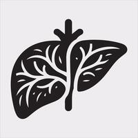 Liver Silhouette Clean and Simple Design on White Background vector